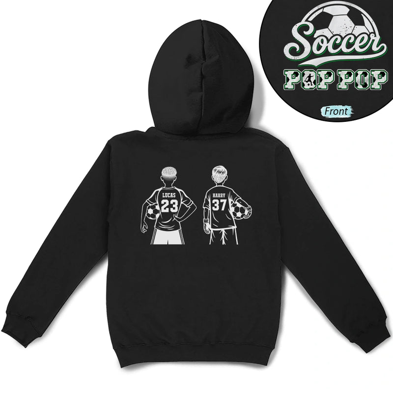 Gift For Father,Sport Dad,Happy,Vector - Soccer Dad Mom Kids Backside - Personalized T Shirt