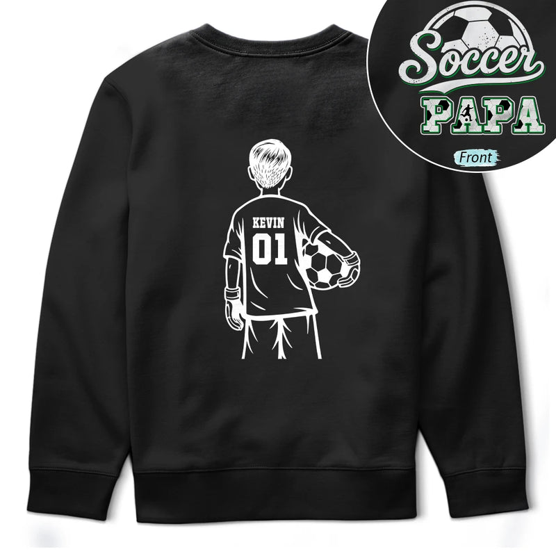 Gift For Father,Sport Dad,Happy,Vector - Soccer Dad Mom Kids Backside - Personalized T Shirt