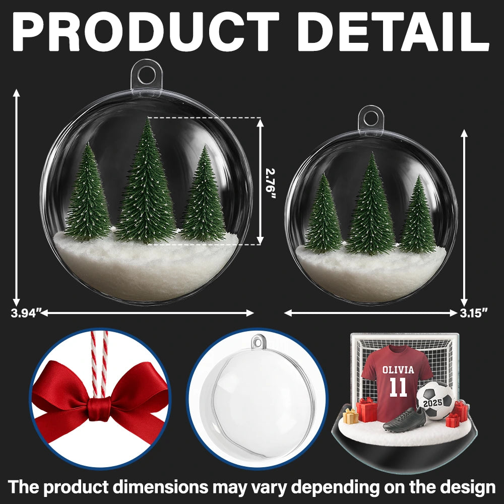 Gift For Yourself,Gift For Women,Gift For Men,Happy,Christmas - Soccer Player Uniform - Personalized 3D Acrylic Ball Ornament