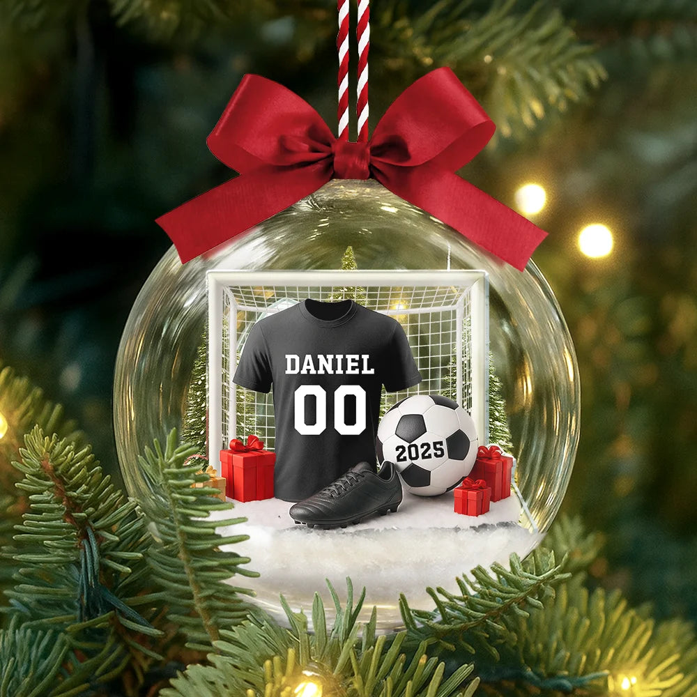 Gift For Yourself,Gift For Women,Gift For Men,Happy,Christmas - Soccer Player Uniform - Personalized 3D Acrylic Ball Ornament
