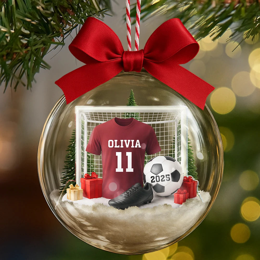 Gift For Yourself,Gift For Women,Gift For Men,Happy,Christmas - Soccer Player Uniform - Personalized 3D Acrylic Ball Ornament