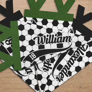 Confident,Back To School,Football (Soccer),Gift For Kids,Custom Text - Soccer Player With Name & Number - Personalized Pennant