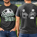 Gift For Father,Sport Dad,Happy,Vector - Soccer Dad Mom Kids Backside - Personalized T Shirt