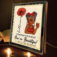 Gift For Yourself, Gift For Women, Happy - Sometimes You Forget You're Beautiful - Personalized LED Mirror Frame Lamp