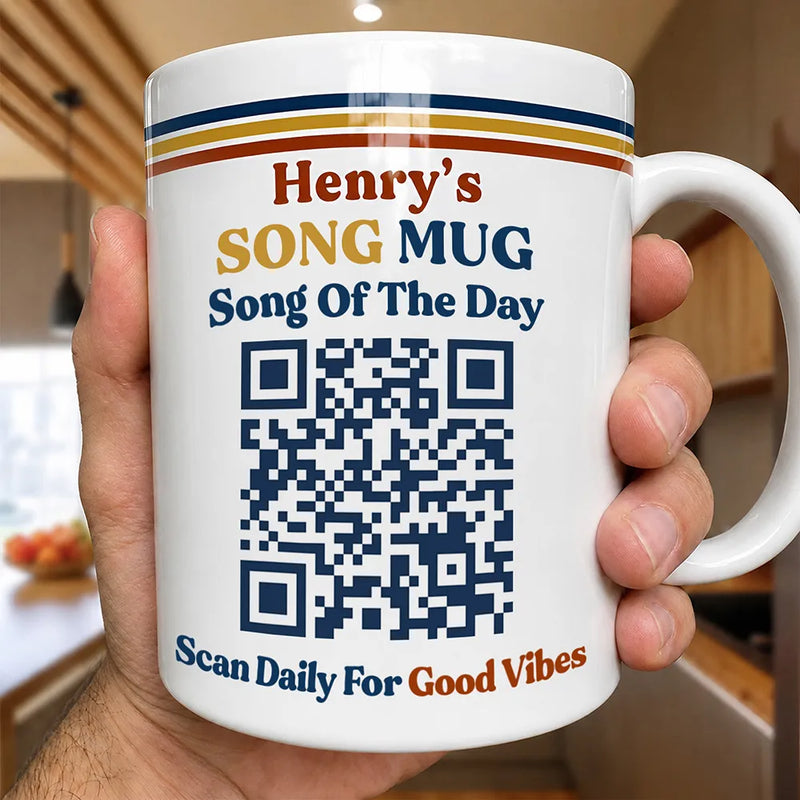 Gift For Yourself, Inspirational, QR Code - Daily Song - Song Of The Day QR Code - Personalized Mug