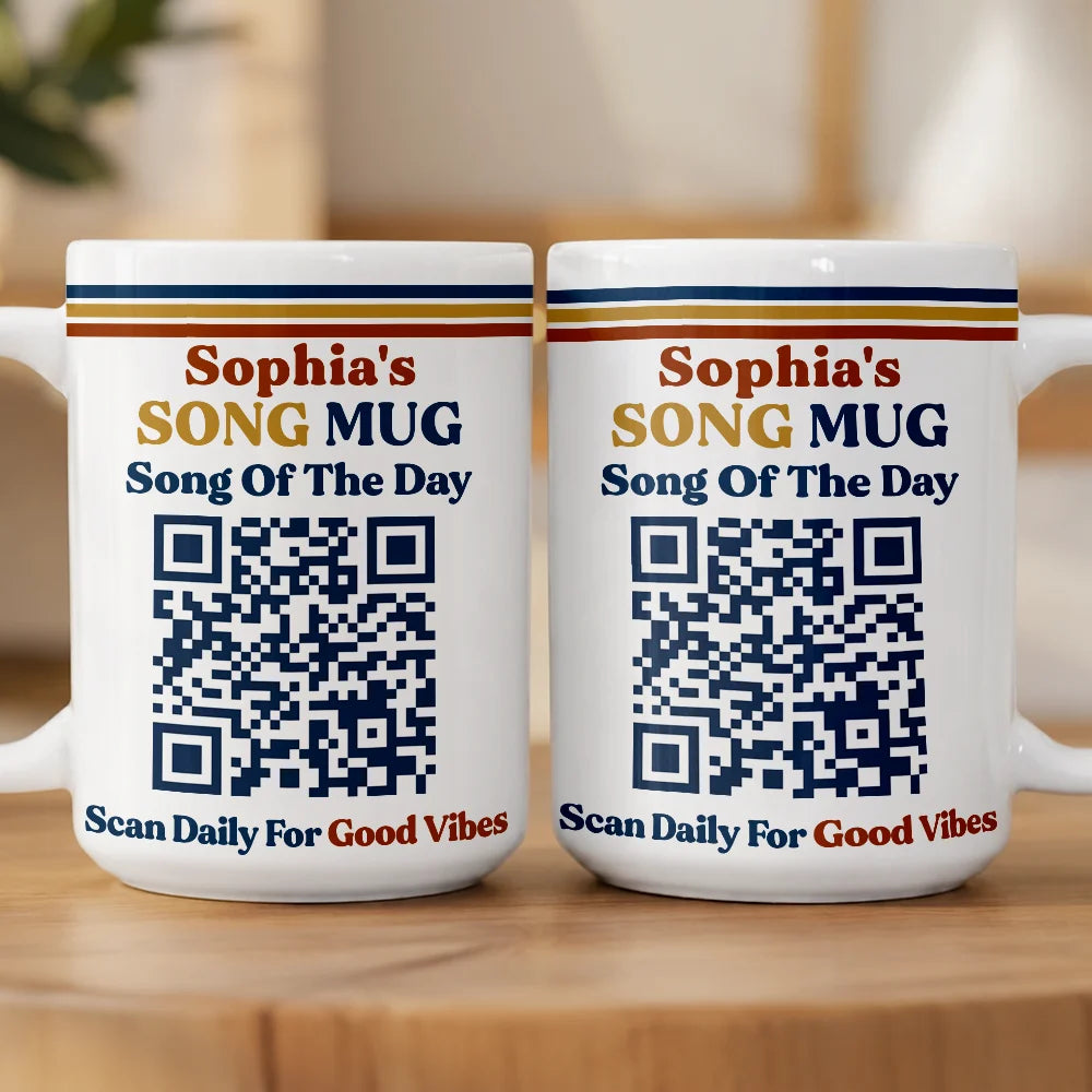Gift For Yourself, Inspirational, QR Code - Daily Song - Song Of The Day QR Code - Personalized Mug