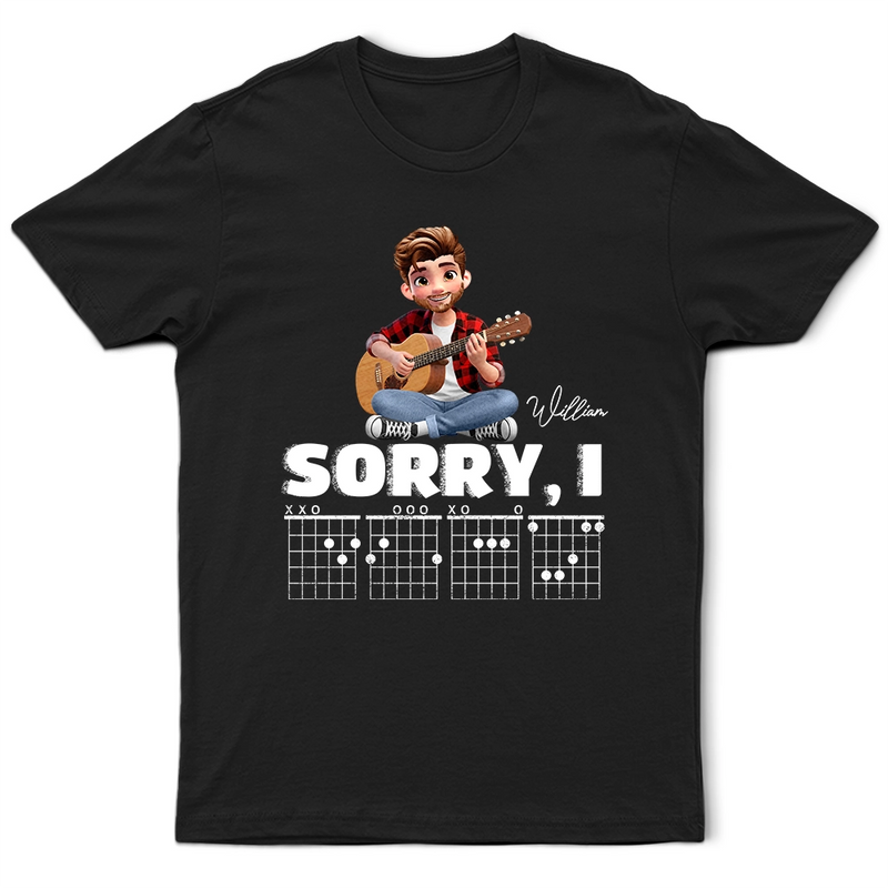 Guitar,Gift For Yourself,Funny - Sorry I D G A F Chord 3D Effect Fun Guitar Player - Personalized T Shirt