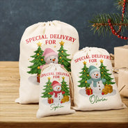 Christmas,Gift For Kids,Gift For Grandkids,Happy - Special Delivery For Christmas Snowman - Personalized Favor Bag