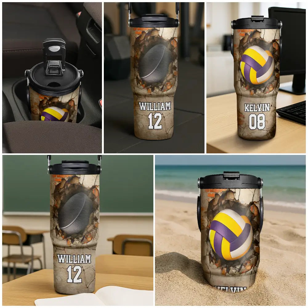 Baseball,Basketball,Gift For Kids,Gift For Grandkids,Happy,Back To School - Sport Gifts For Kid - Personalized 30oz Tumbler With Handle