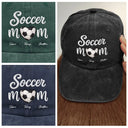 Sport Mom Embroidery Style - Personalized Vintage Washed Denim Cap