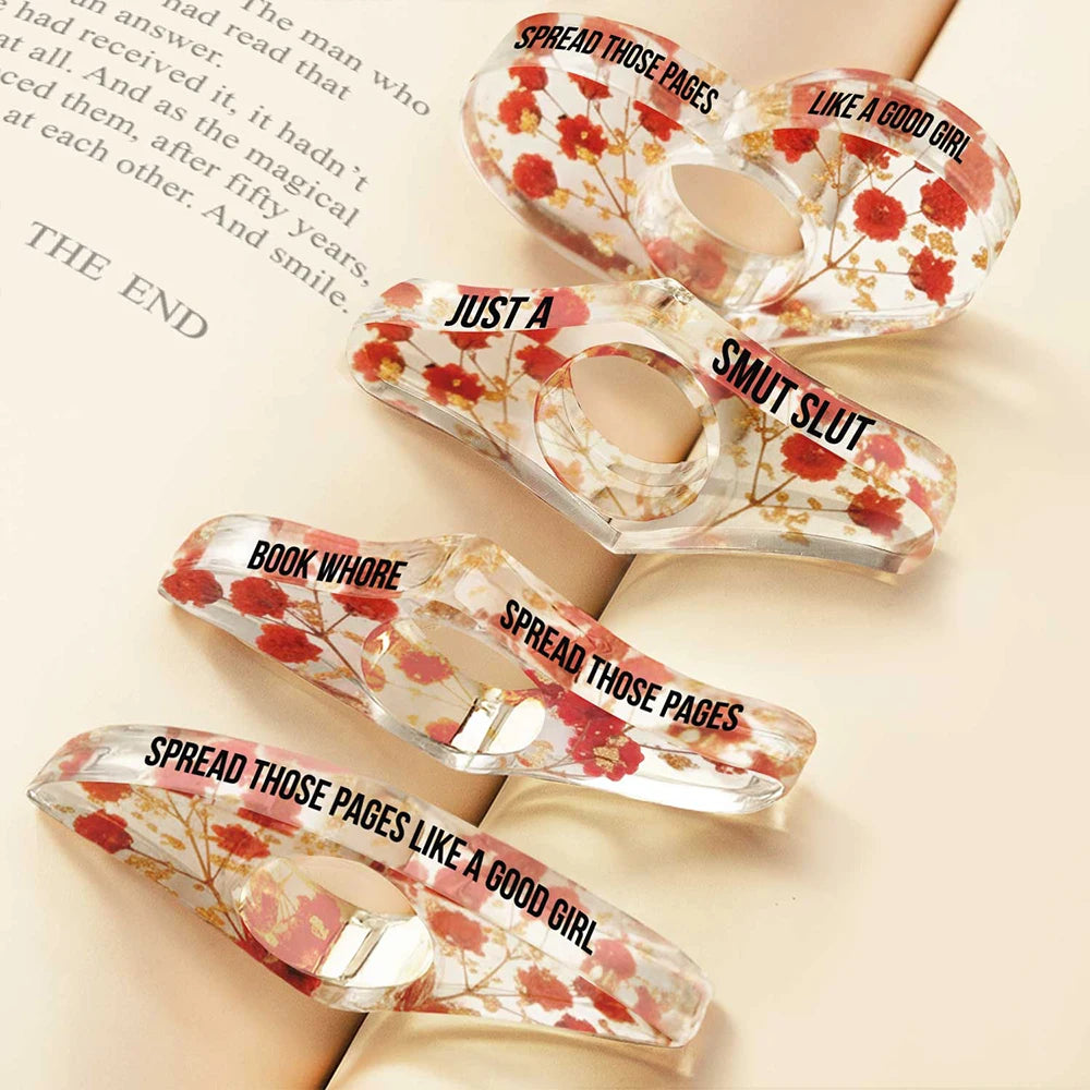Top Market, Confident, Reading, Gift For Yourself, Gift For Women, Icon - Spread Those Pages Like A Good Girl - Personalized Resin Flower Page Holder