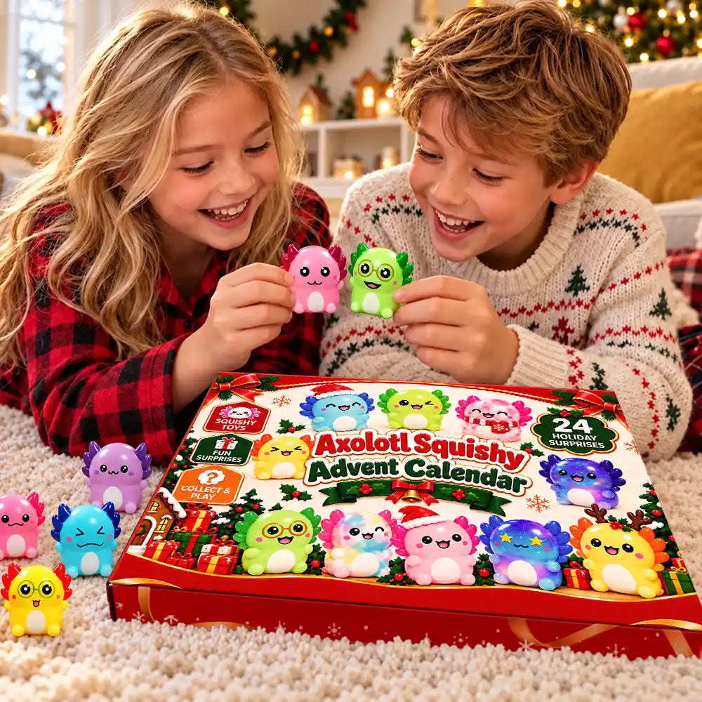 Adorable,Christmas,Gift For Kids,No Custom - Squishy Axolotl Gift For Kids - Personalized Festive Christmas Countdown Advent Calendar