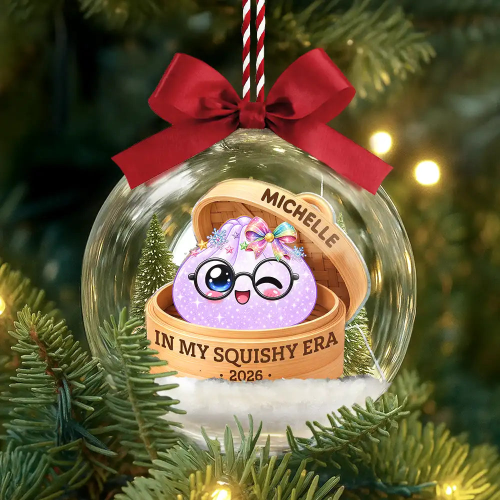 Playful,Christmas,Gift For Kids,Icon - Squishy Dumpling Keepsake Gift For Squishy Hunter - Personalized 3D Acrylic Ball Ornament