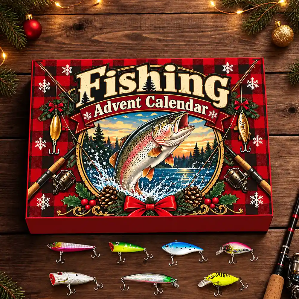 Adorable, Christmas, Gift For Couples, Gift For Him, Gift For Husband, No Custom - Squishy Fishing Gift For Husband And Son, Daughter - Personalized Christmas Countdown Advent Calendar