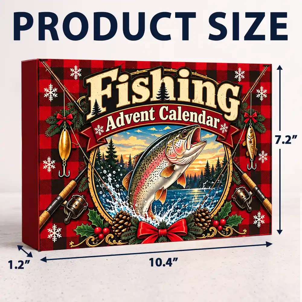 Adorable, Christmas, Gift For Couples, Gift For Him, Gift For Husband, No Custom - Squishy Fishing Gift For Husband And Son, Daughter - Personalized Christmas Countdown Advent Calendar