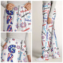 Independence Day,Gift For Grandpa,Gift For Grandma,Gift For Father,Gift For Mother,Proud - Stars & Stripes Grandpa Grandma Kid Name - Personalized Pajama Pants