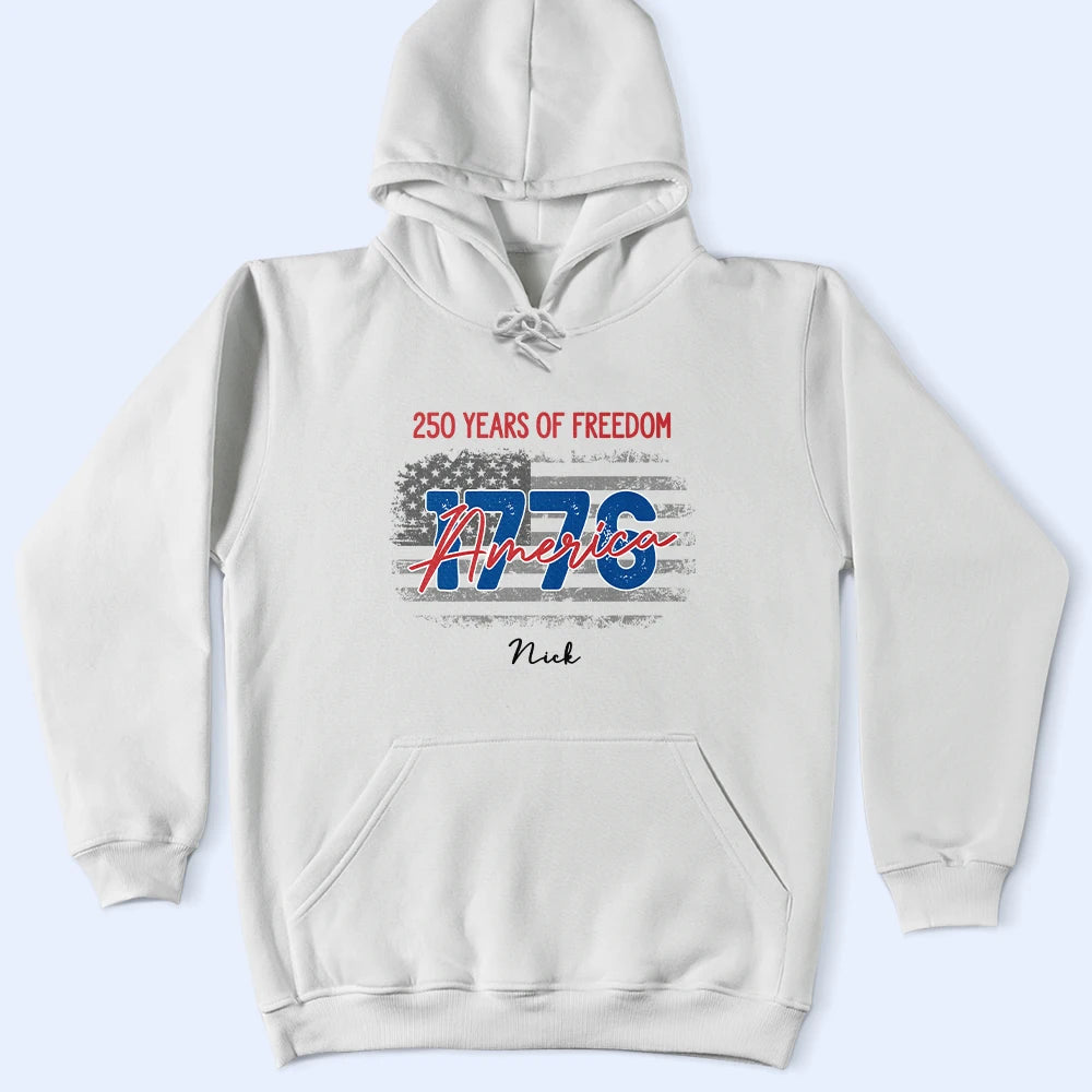 America 250th, Gift For Men, Happy, Gift For Yourself, Independence Day, Gift For Women - Stars And Stripes 250 Years Of Freedom - Personalized T Shirt