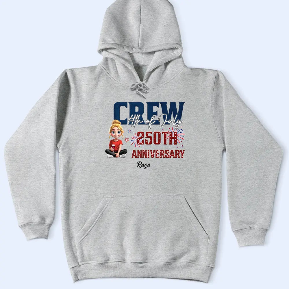 America 250th,Family,Gift For Father,Gift For Mother,Gift For Husband,Gift For Wife,Happy,Independence Day,Gift For Yourself - Stars And Stripes 4th Of July Crew 250 Anniversary - Personalized T Shirt