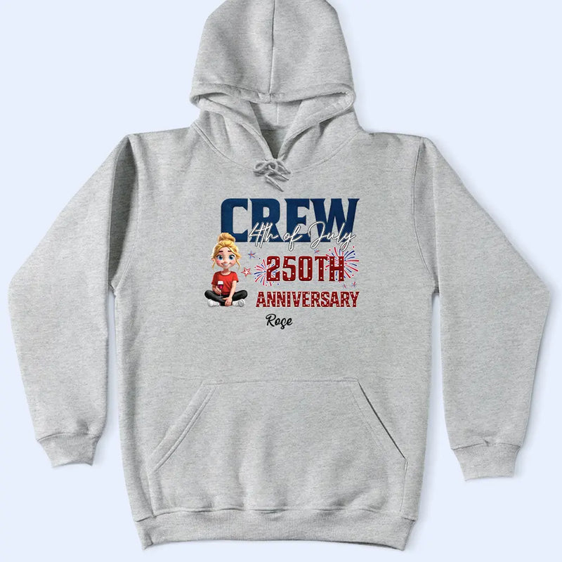 America 250th,Family,Gift For Father,Gift For Mother,Gift For Husband,Gift For Wife,Happy,Independence Day,Gift For Yourself - Stars And Stripes 4th Of July Crew 250 Anniversary - Personalized T Shirt