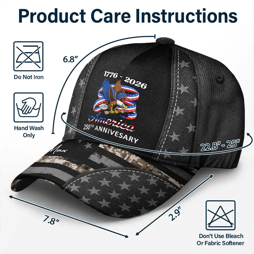 Independence Day,America 250th,Gift For Men,Gift For Father,Gift For Yourself,Happy - Stars And Stripes America 250th Anniversary - Personalized Classic Cap