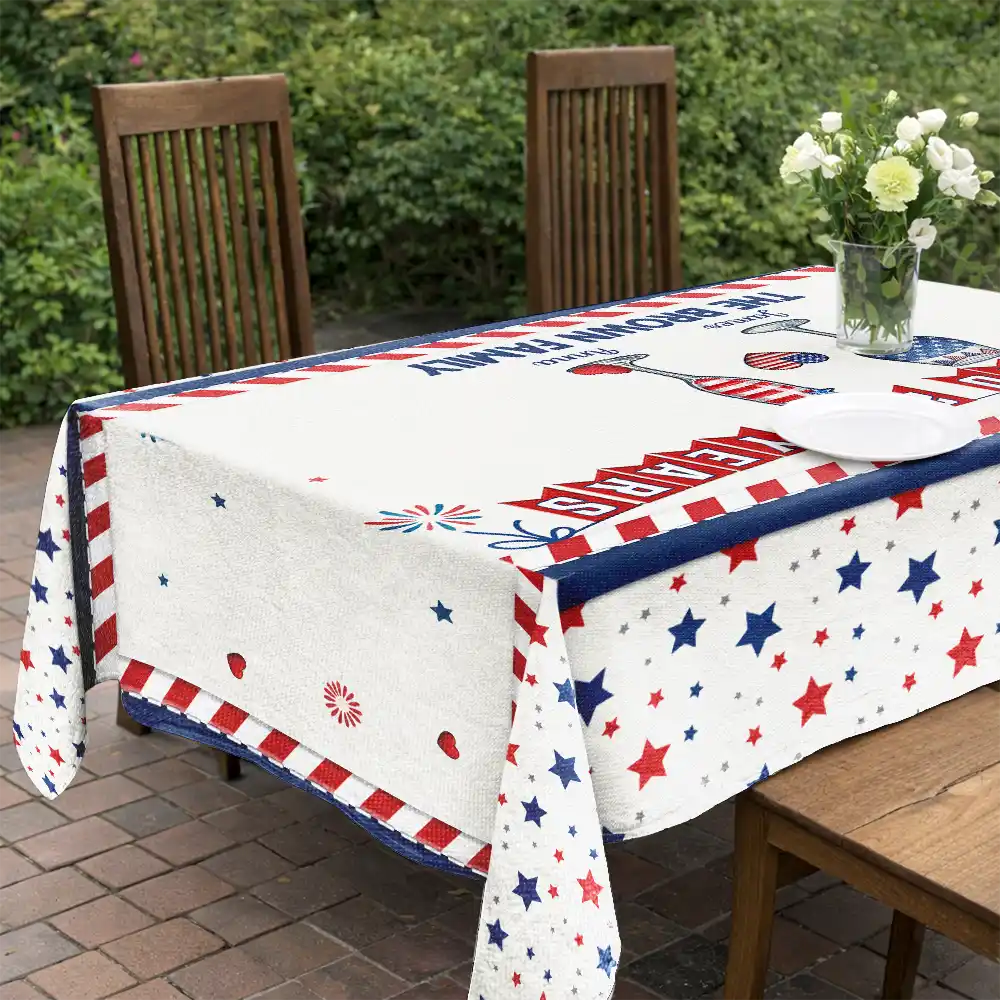 Independence Day,America 250th,Family,Happy,Gift For Yourself - Stars And Stripes America Cheers To 250 Years - Personalized Tablecloth