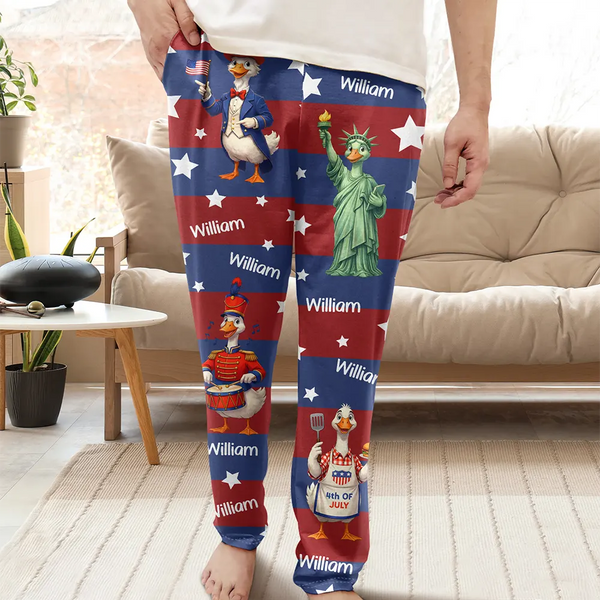 Gift For Yourself,Family,Happy,Independence Day - Stars And Stripes America Silly Goose - Personalized Pajama Pants