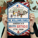 Independence Day, America 250th, Family, Camping, Happy - Stars And Stripes American 250th Birthday Family Camping - Personalized Classic Metal Signs