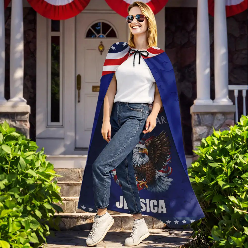 America 250th,Independence Day,Gift For Yourself,Proud,Vector - Stars And Stripes American Pride 250th - Personalized Costume Cape