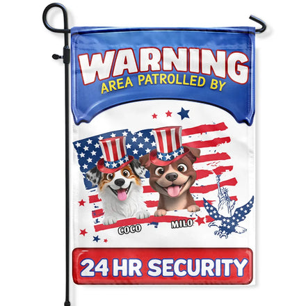 Stars And Stripes Area Patrolled By - Personalized Flag