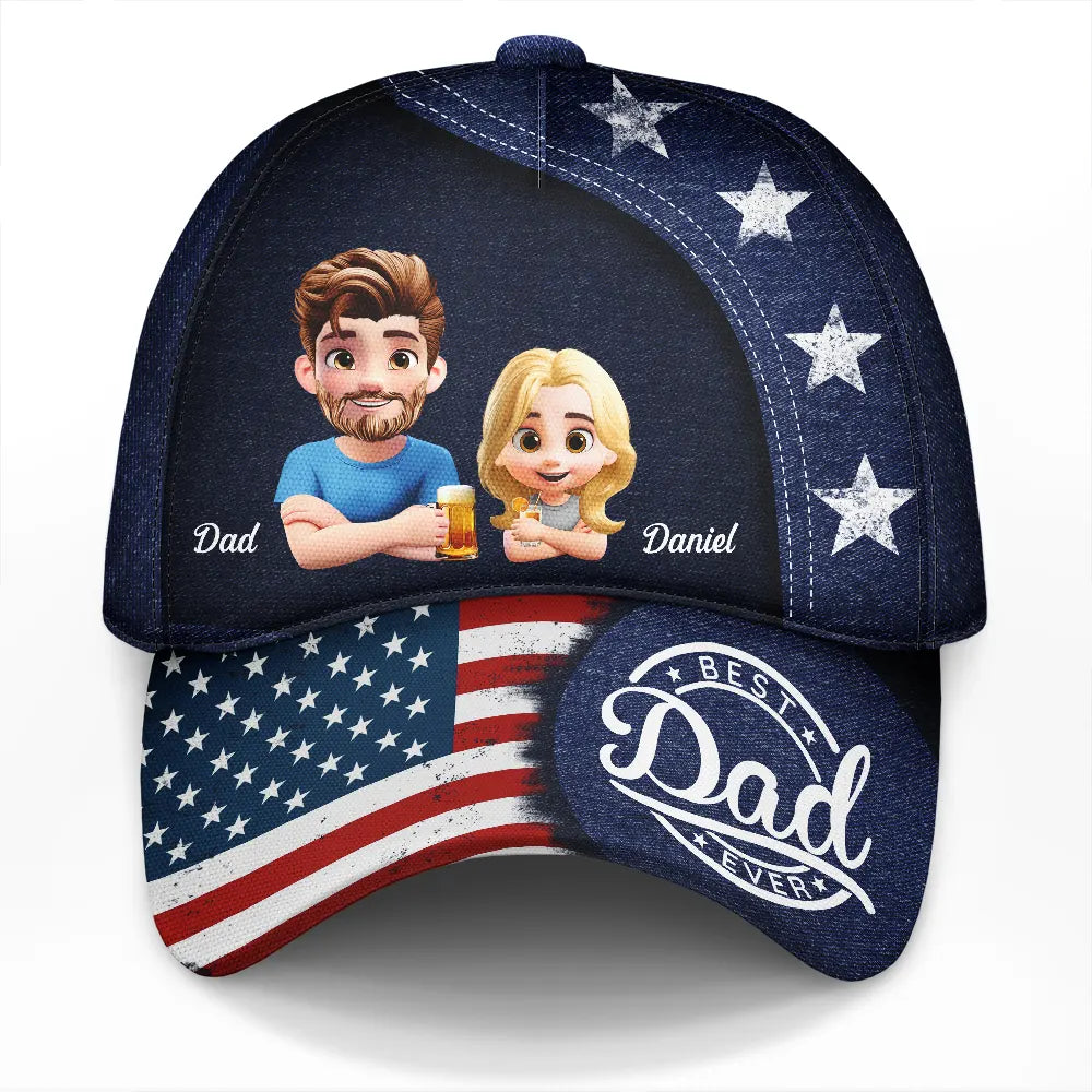 Independence Day,Gift For Father,Gift For Husband,Happy - Stars And Stripes Best Dad Ever - Personalized Classic Cap
