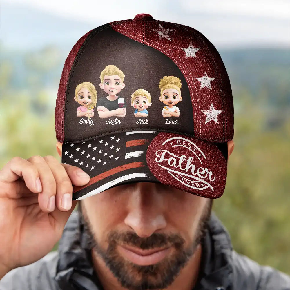 Independence Day,Gift For Father,Gift For Husband,Happy - Stars And Stripes Best Dad Ever - Personalized Classic Cap