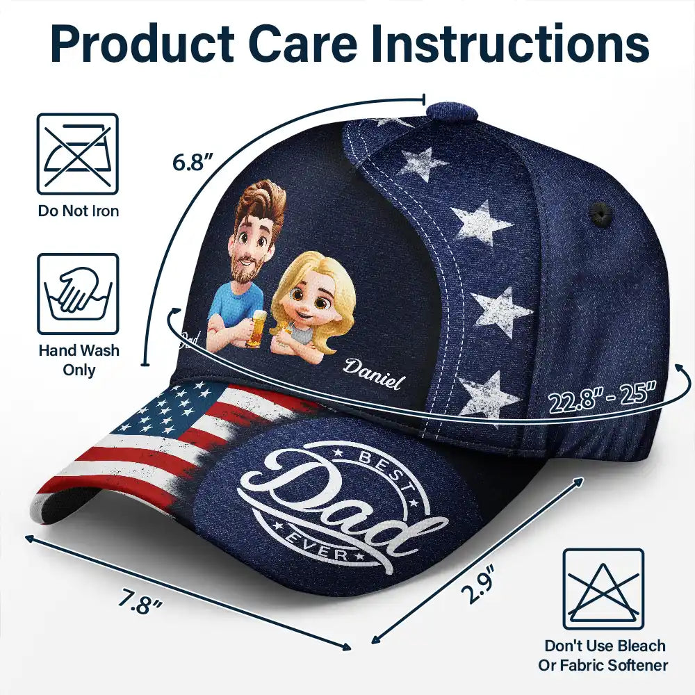 Independence Day,Gift For Father,Gift For Husband,Happy - Stars And Stripes Best Dad Ever - Personalized Classic Cap