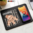 Gift For Father,Gift For Grandpa,Independence Day,Icon,Proud - Stars And Stripes Best Grandpa Papa Ever - Personalized Leather Charging Mat