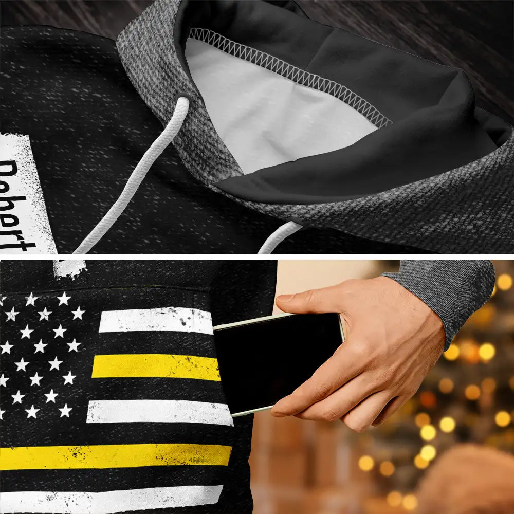 Gift For Father,Gift For Grandpa,Happy - Stars And Stripes Dad Kid Hand Grunge - Personalized Pullover Hoodie