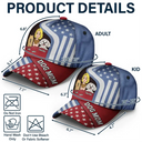 Pet Dad,Pet Mom,Independence Day,Vector,Confident - Stars And Stripes Dog Cat Dad Mom Retro Style Pet Lover - Personalized Classic Cap