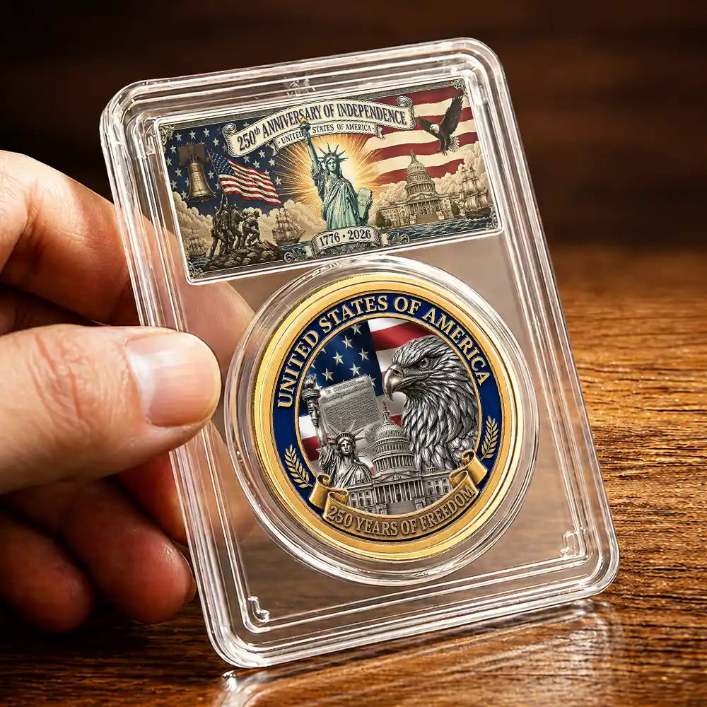 America 250th,Independence Day,No Custom,Gift For Yourself,Proud - Stars And Stripes Eagle America 250th Anniversary - Commemorative Keepsake Coin