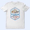 Independence Day, America 250th, Family, Camping, Happy - Stars And Stripes Family Camping - Personalized T Shirt