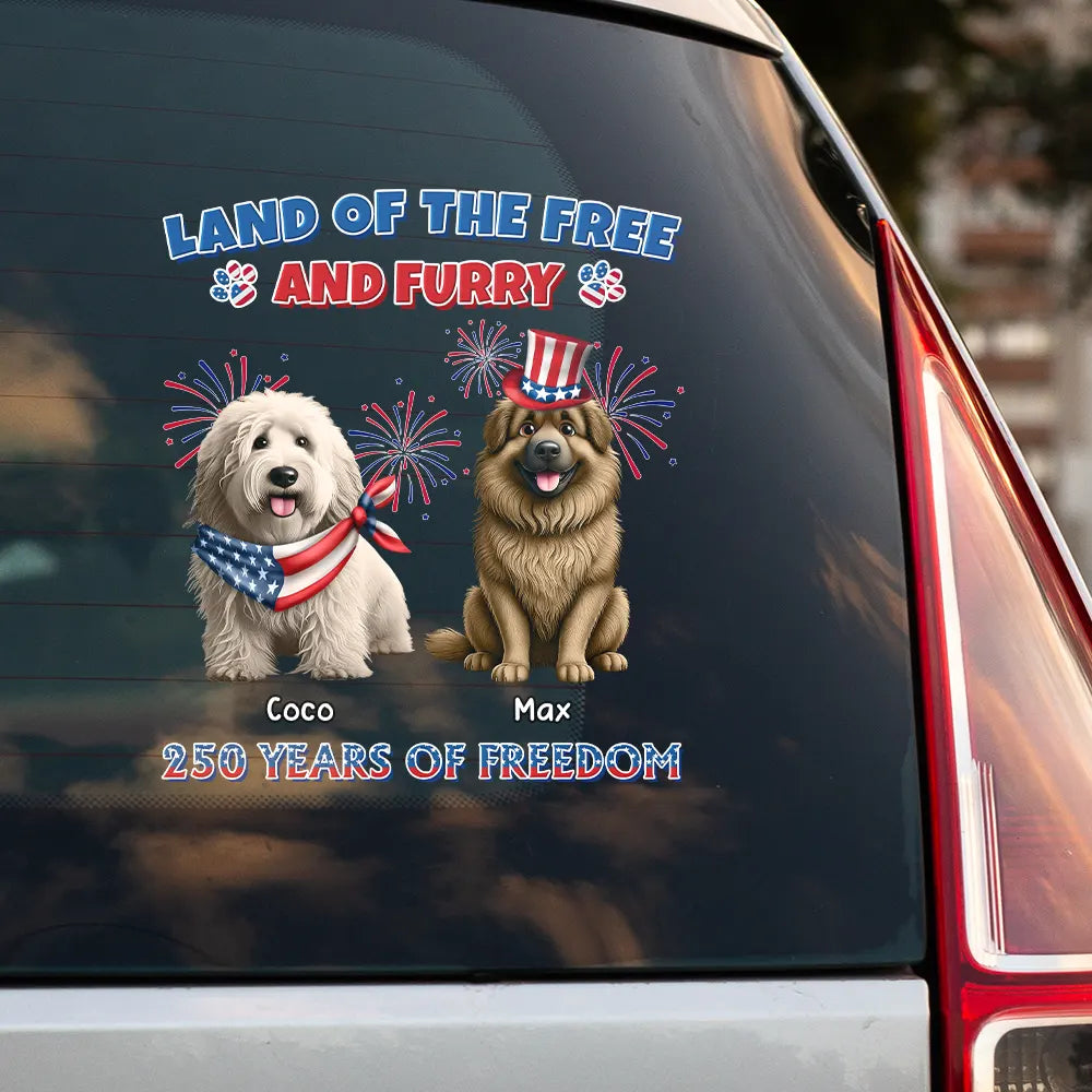 Stars And Stripes Land Of The Free And Furry - Personalized Decor Decal