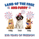 America 250th, Pet Lovers, Dog Lovers, Cat Lovers, Happy, Independence Day - Stars And Stripes Land Of The Free And Furry - Personalized Decor Decal