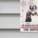 Independence Day,America 250th,Dog Lovers,Dog Mom,Dog Dad,Family,Happy,Cat Lovers,Cat Mom,Cat Dad,Pet Lovers,Pet Mom,Pet Dad - Stars And Stripes Welcome To Our House - Personalized Flag