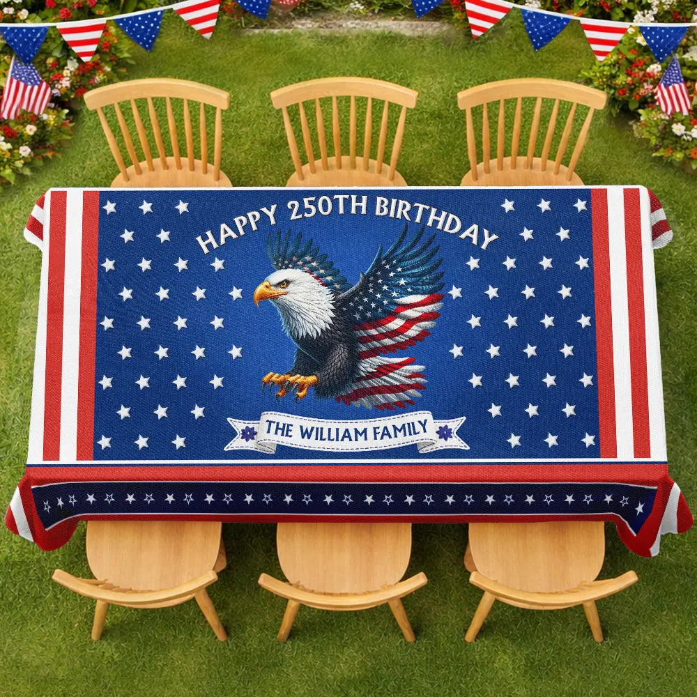 Stars Pattern 250 Years Of Freedom - Personalized Tablecloth