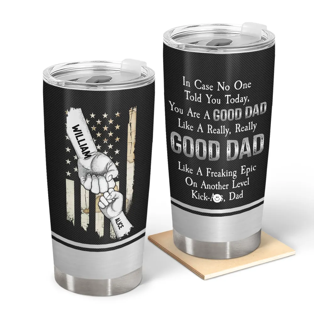 Gift For Father,Funny - Stars & Striped Best Dad Ever - Personalized Tumbler