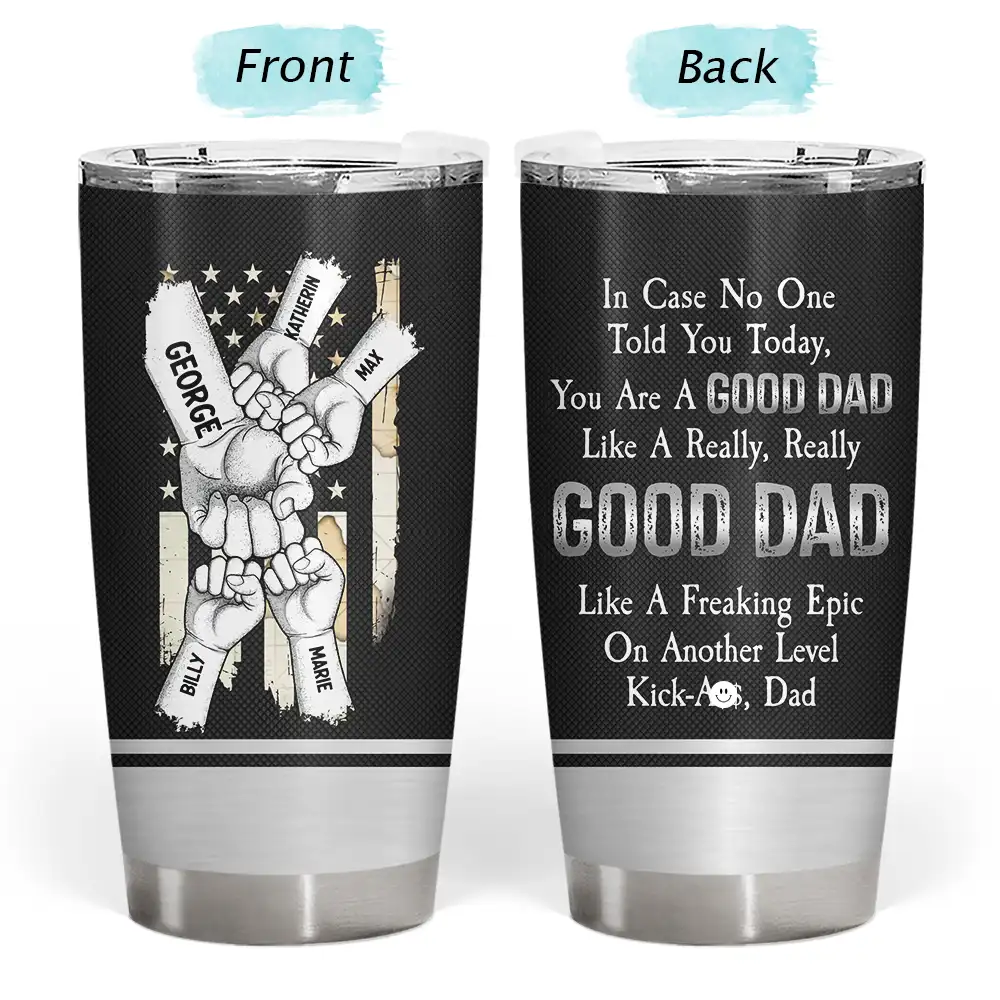 Gift For Father,Funny - Stars & Striped Best Dad Ever - Personalized Tumbler