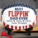 Gift For Father,Independence Day,Top Market,Proud,Custom Text - Stars & Stripes Best Flippin' Dad Ever - Personalized Plate