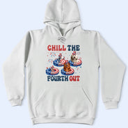 Pet Lovers,Pet Mom,Pet Dad,Dog Lovers,Dog Mom,Dog Dad,Happy - Stars & Stripes Chill The Fourth Out 3D Effect Dog - Personalized T Shirt