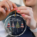 Independence Day,America 250th,Christmas,Gift For Sibling,Cozy,Icon - Stars & Stripes Christmas Tree Brothers & Sisters Forever Linked Together - Personalized Circle Glass Ornament
