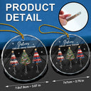 Independence Day,America 250th,Christmas,Gift For Sibling,Cozy,Icon - Stars & Stripes Christmas Tree Brothers & Sisters Forever Linked Together - Personalized Circle Glass Ornament