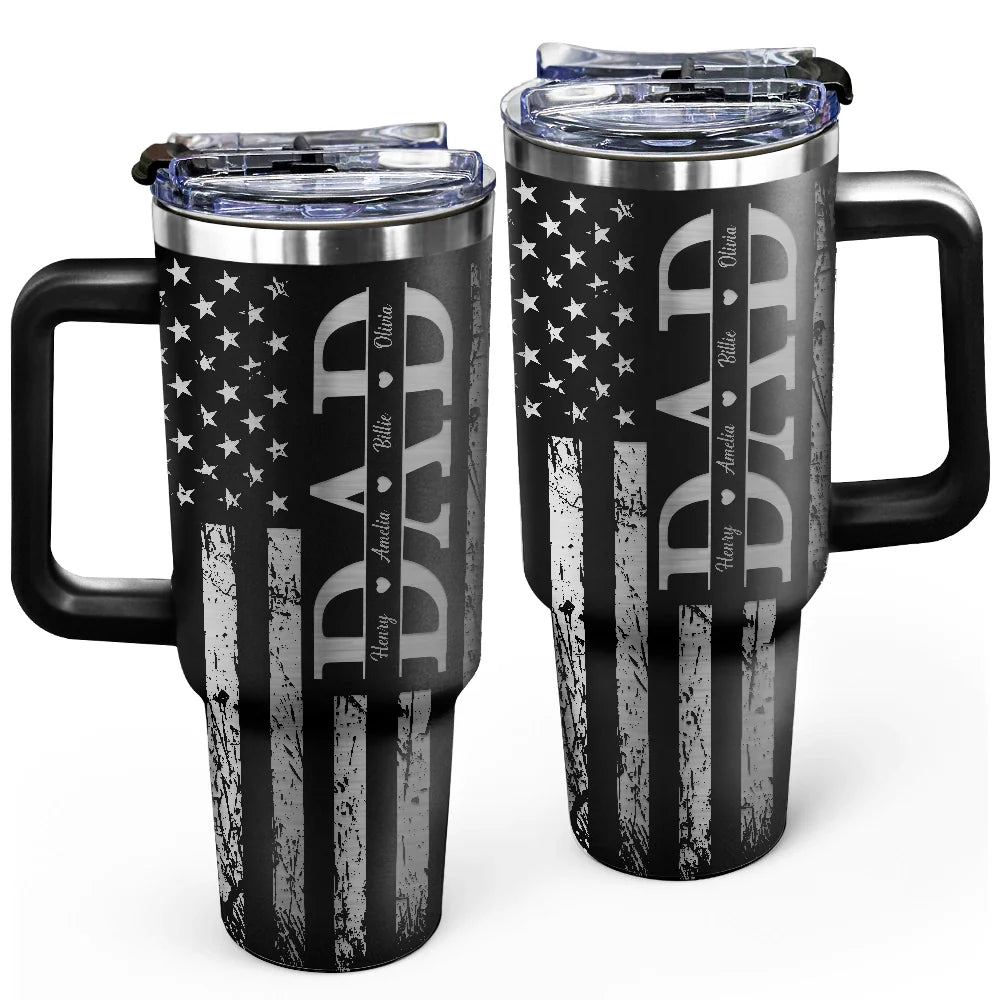 Stars & Stripes Dad Grandpa We Love You - Personalized Engraved 40oz Tumbler