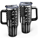 Gift For Father, Happy, Dad - Children - Stars & Stripes Dad Grandpa We Love You - Personalized Engraved 40oz Tumbler