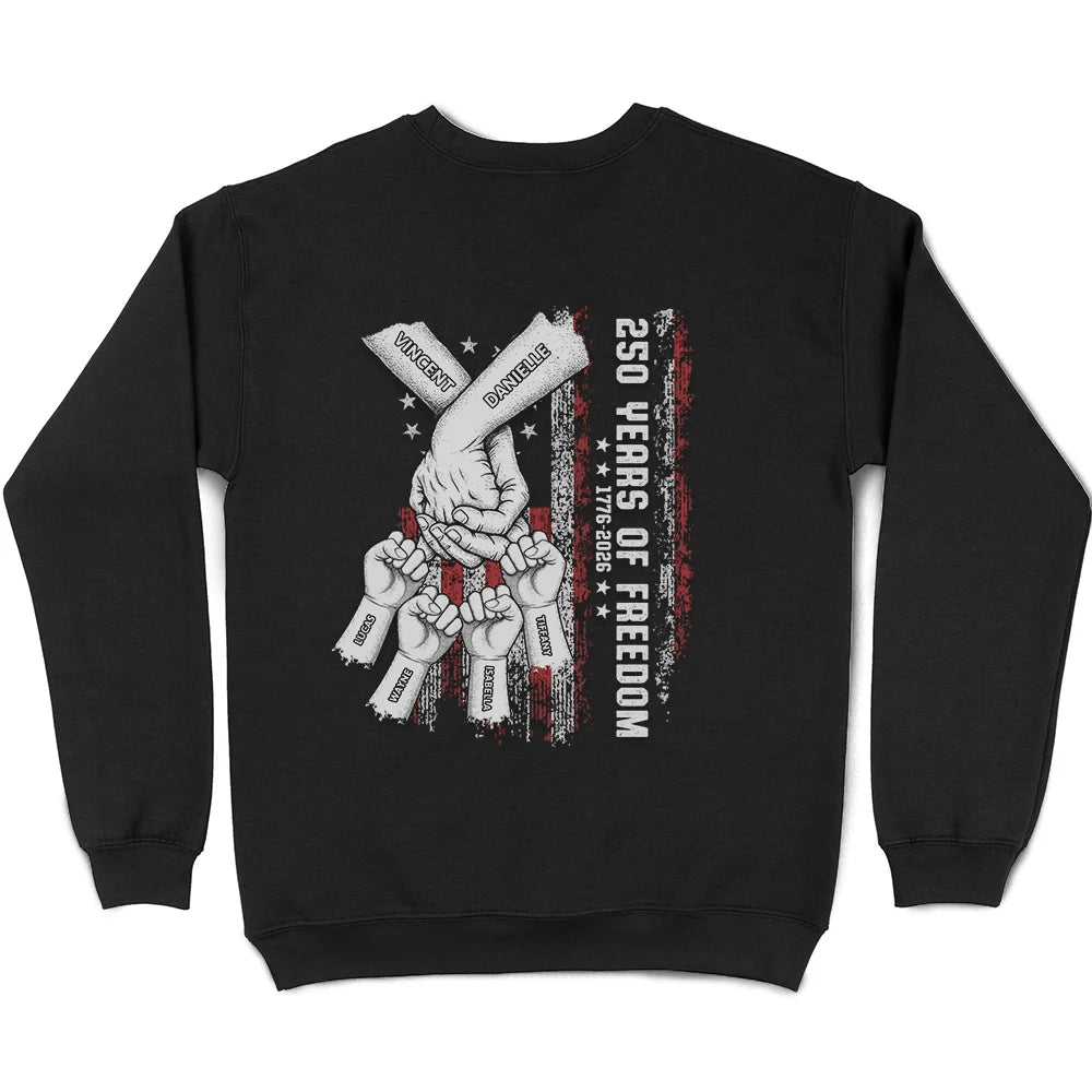 Family, Independence Day, Love - Stars & Stripes Family 250 Years Of Freedom - Personalized T Shirt